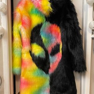 Colorful alien design coat. Keeps you warm and looking fashionable.